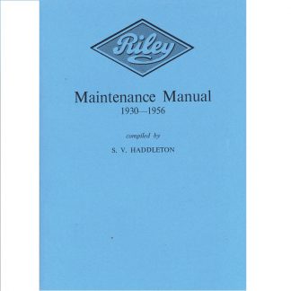 D7: Riley Maintenance Manual 1930 to 1956
